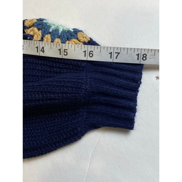 Zaful Women's Dark Blue Turtleneck Sweater with Crochet Sleeves Size Small - Picture 6 of 7